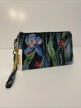 Aimee Kestenberg Genuine Leather Tropical Floral Wristlet